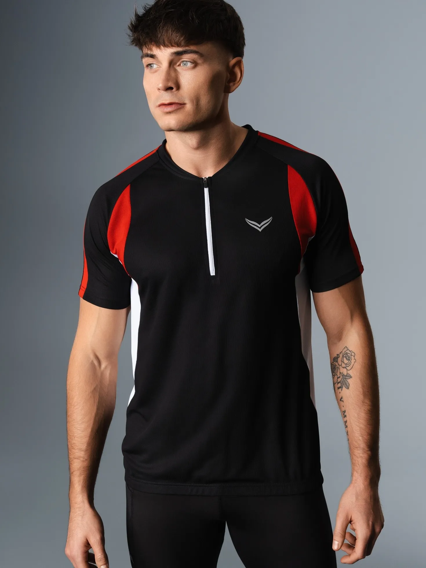 Fahrradtrikot aus atmungsaktivem COOLMAX®-Material Schwarz