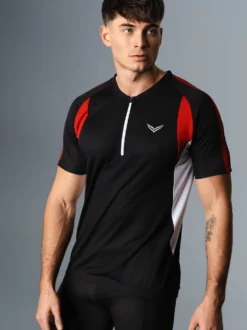 Fahrradtrikot aus atmungsaktivem COOLMAX®-Material Schwarz
