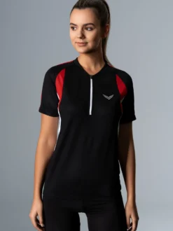 Fahrradtrikot aus atmungsaktivem COOLMAX®-Material Schwarz