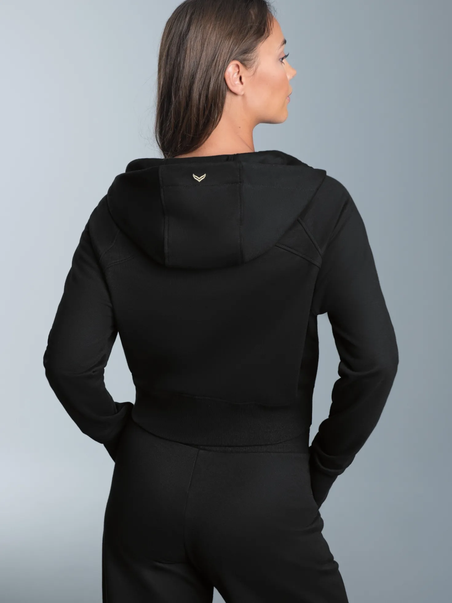 Figurbetonte Kapuzenjacke Schwarz