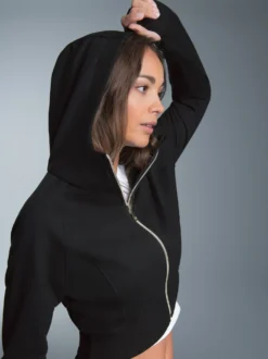 Figurbetonte Kapuzenjacke Schwarz