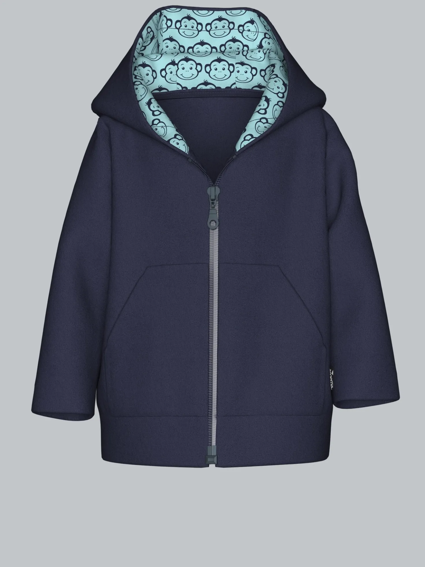 Fleecejacke mit Kapuze Navy