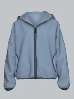 Fleece Kapuzenjacke Pearl-blue