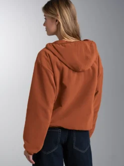 Fleece Kapuzenjacke Zimt