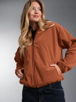 Fleece Kapuzenjacke Zimt