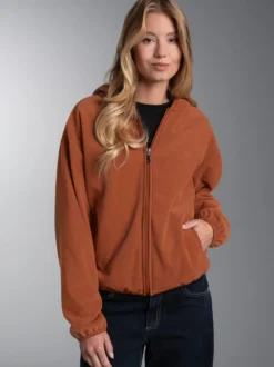 Fleece Kapuzenjacke Zimt