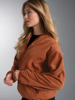 Fleece Kapuzenjacke Zimt