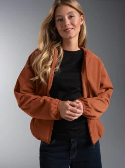 Fleece Kapuzenjacke Zimt
