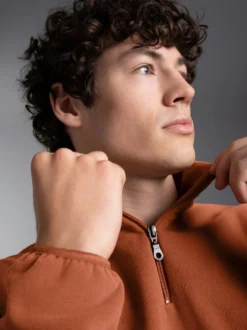 Fleece Sweatshirt mit Stehkragen Zimt