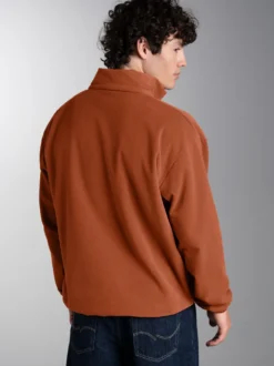 Fleece Sweatshirt mit Stehkragen Zimt