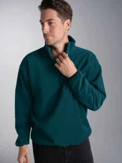 Fleece Sweatshirt mit Stehkragen Saphir