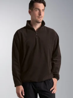 Fleece Sweatshirt mit Stehkragen Mocca
