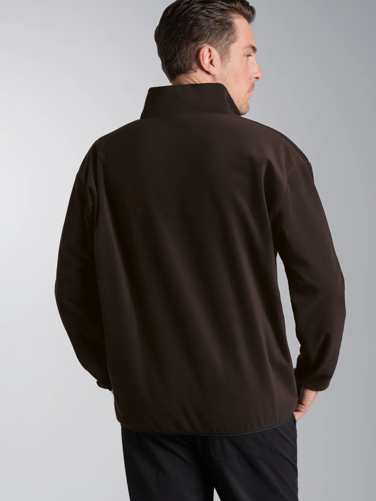 Fleece Sweatshirt mit Stehkragen Mocca