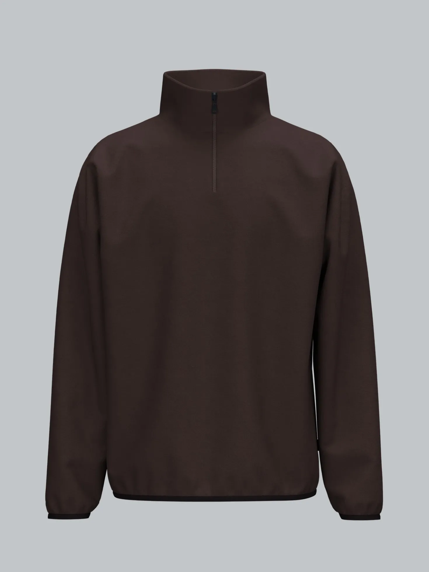 Fleece Sweatshirt mit Stehkragen Mocca