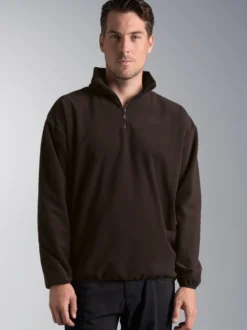 Fleece Sweatshirt mit Stehkragen Mocca