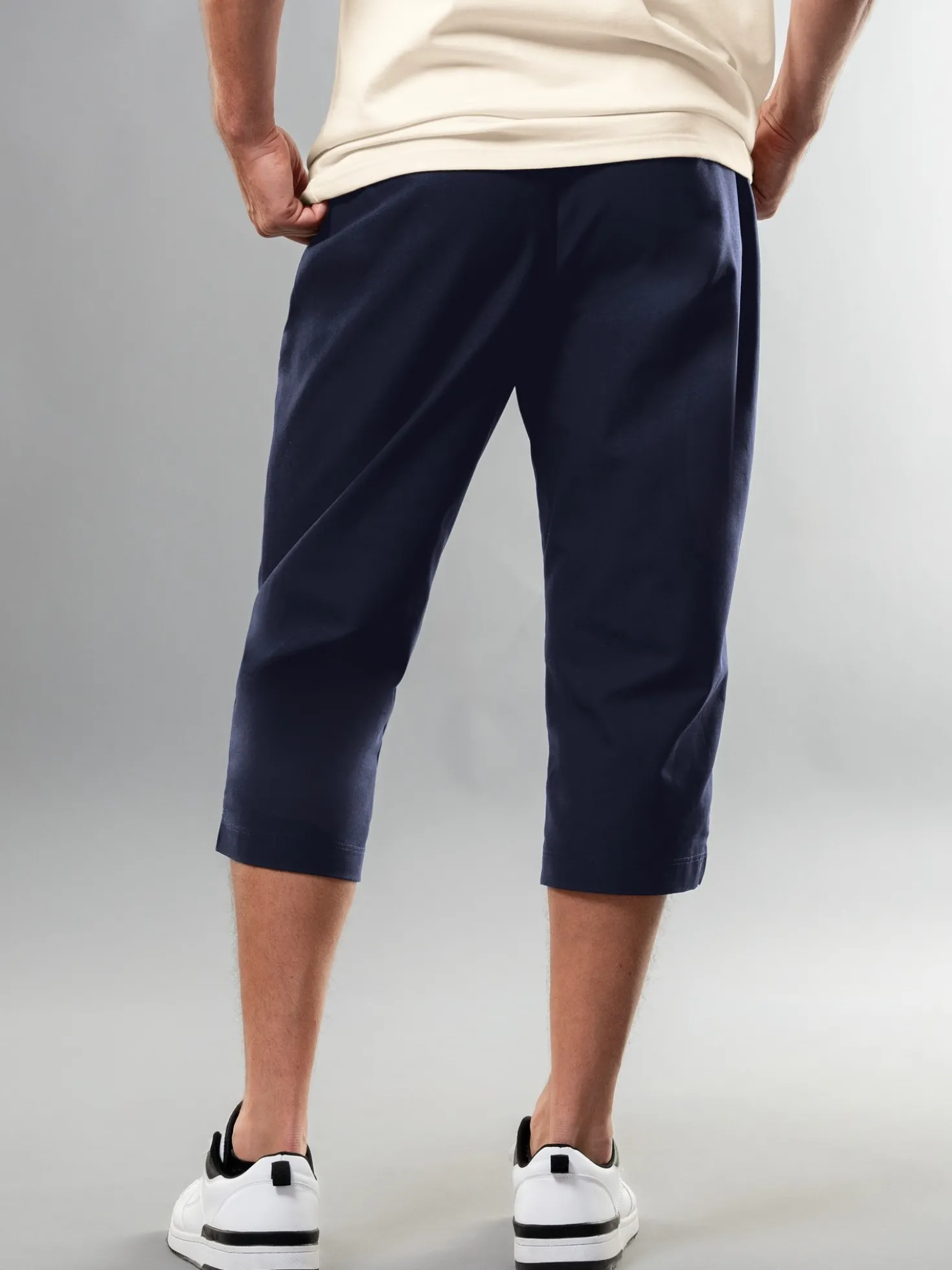 3/4 Freizeithose aus Baumwolle Navy