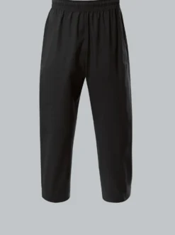 3/4 Freizeithose aus Baumwolle Schwarz