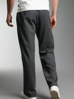 Freizeithose mit weitem Bein und Elastikbund Anthrazit-melange