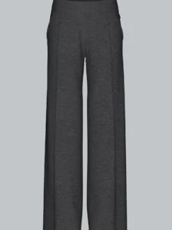 Freizeithose mit weitem Bein und hohem Bund Anthrazit-melange