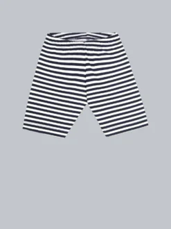 Geringelte Baby-Bermuda mit Elastikbund Navy