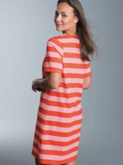 Heavy Kleid mit Ringelmuster Peach
