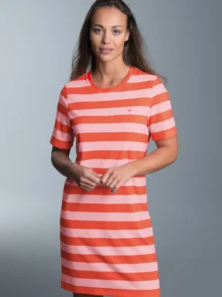 Heavy Kleid mit Ringelmuster Peach