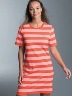 Heavy Kleid mit Ringelmuster Peach