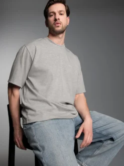 Heavy Oversized T-Shirt Grau-melange