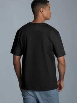 Heavy Oversized T-Shirt mit 3D-Motiv Schwarz