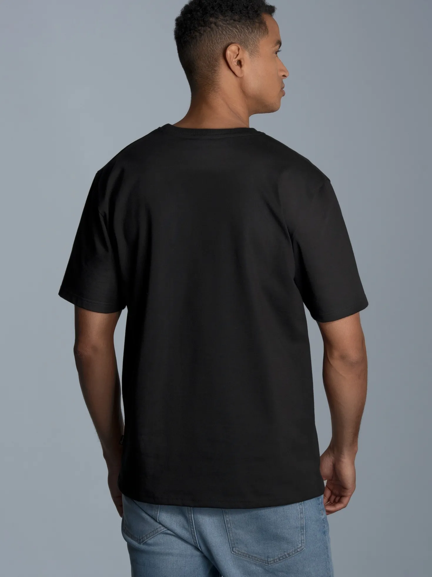 Heavy Oversized T-Shirt mit 3D-Motiv Schwarz