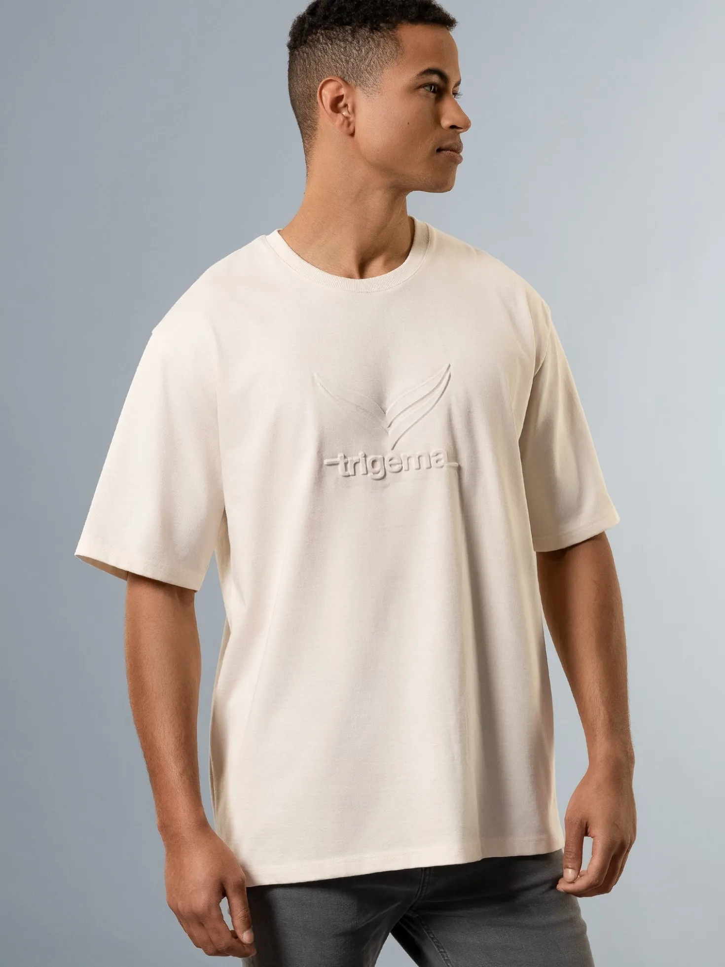 Heavy Oversized T-Shirt mit 3D-Motiv Natur