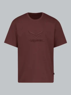 Heavy Oversized T-Shirt mit 3D-Motiv Kastanie