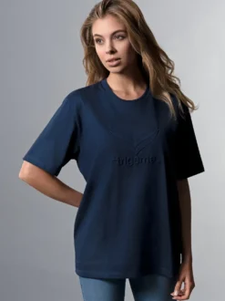 Heavy Oversized T-Shirt mit 3D-Motiv Night-blue