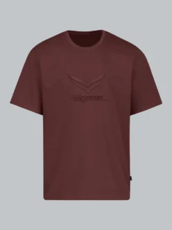 Heavy Oversized T-Shirt mit 3D-Motiv Kastanie