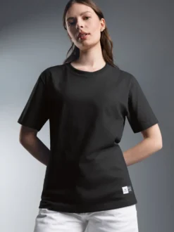 Heavy T-Shirt aus 100% recycelter Baumwolle Schwarz