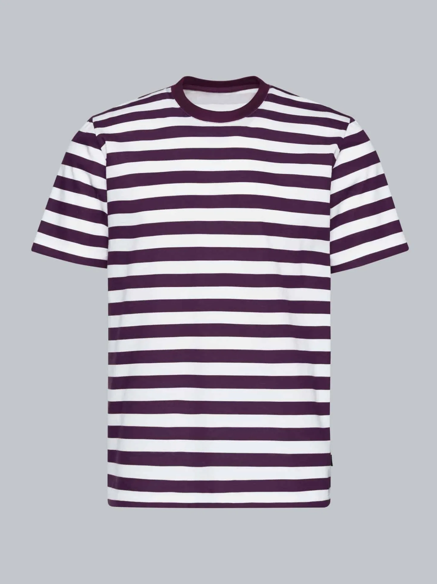 Heavy T-Shirt mit Ringelmuster Aubergine