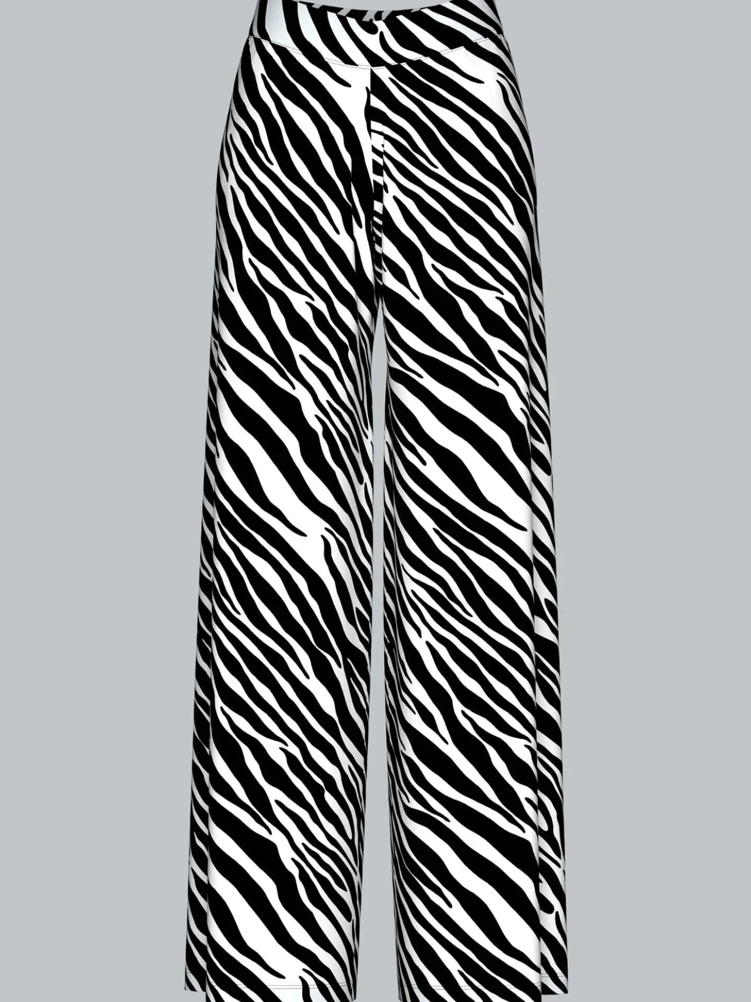 Hüfthose mit Allover-Zebramuster Weiss