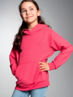 Hoodie in leichter Sweat-Qualität Koralle