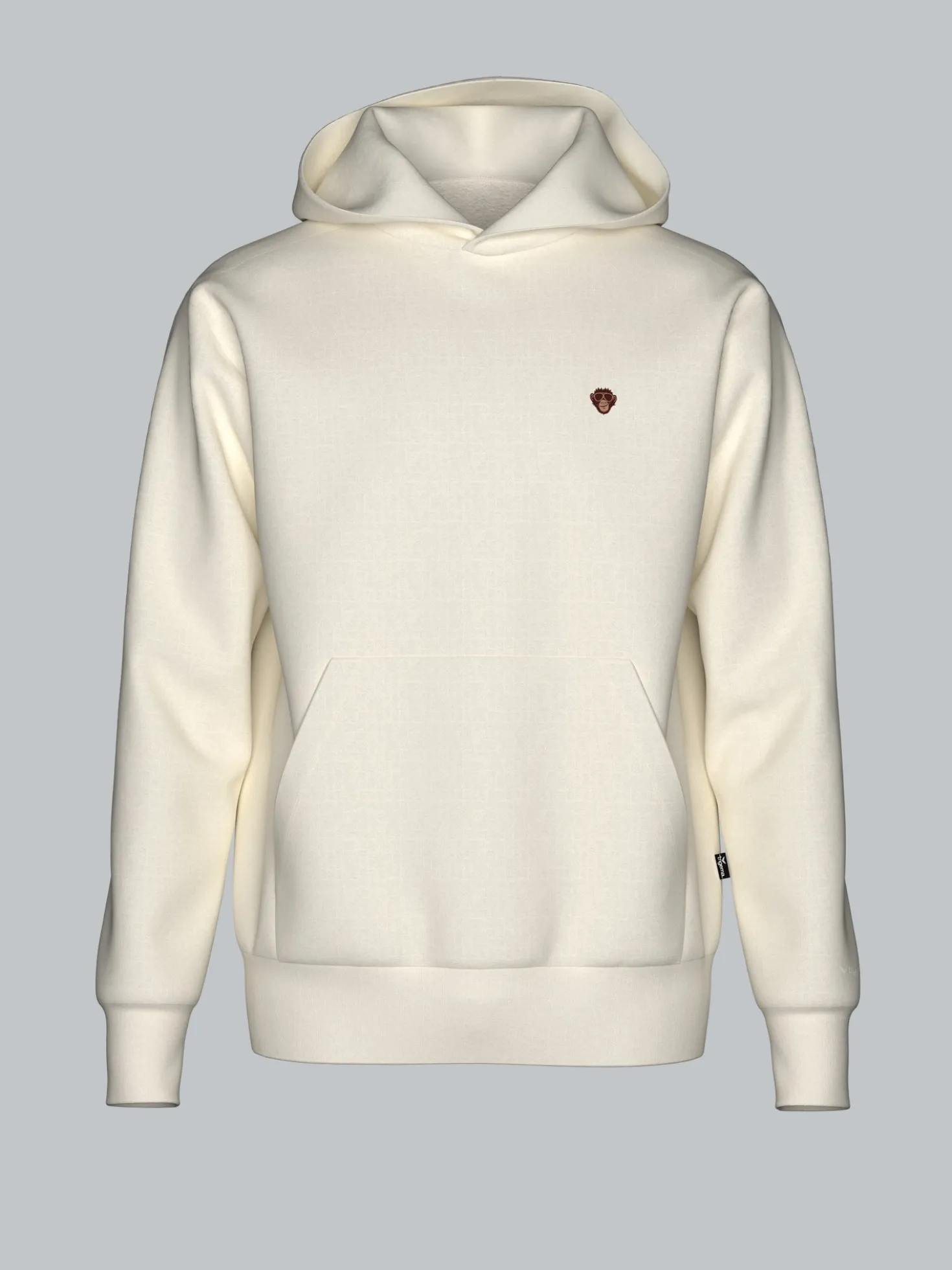 Hoodie mit Affe Charly-Stickmotiv Natur