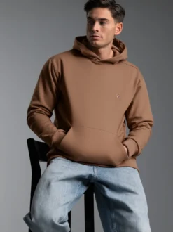 Hoodie mit Affe Charly-Stickmotiv Haselnuss