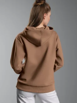 Hoodie mit Affe Charly-Stickmotiv Haselnuss