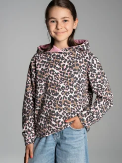 Hoodie mit Allover-Leo-Print Lilie