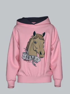 Hoodie mit großem Pferde-Printmotiv Lilie