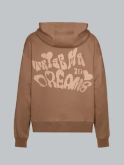 Hoodie mit großem Rückenprint Haselnuss