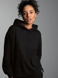 Hoodie mit großem Rückenprint Schwarz