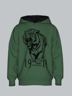 Hoodie mit großem Tiger-Printmotiv Efeu