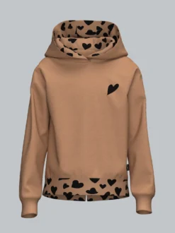 Hoodie mit Herz Akzenten Haselnuss