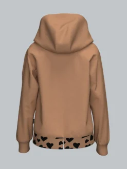 Hoodie mit Herz Akzenten Haselnuss