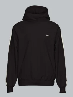 Hoodie mit Kontraststreifen Schwarz