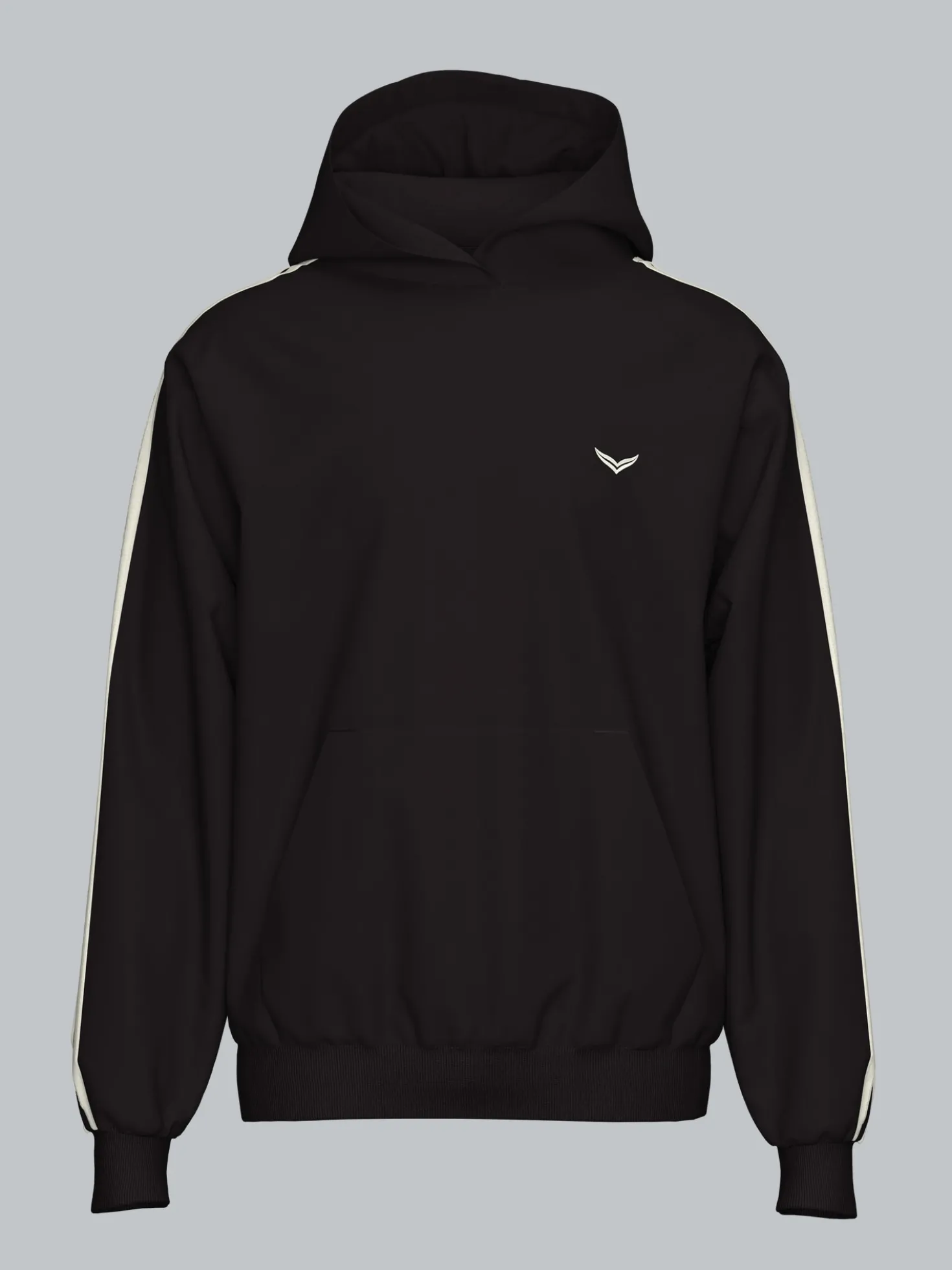 Hoodie mit Kontraststreifen Schwarz